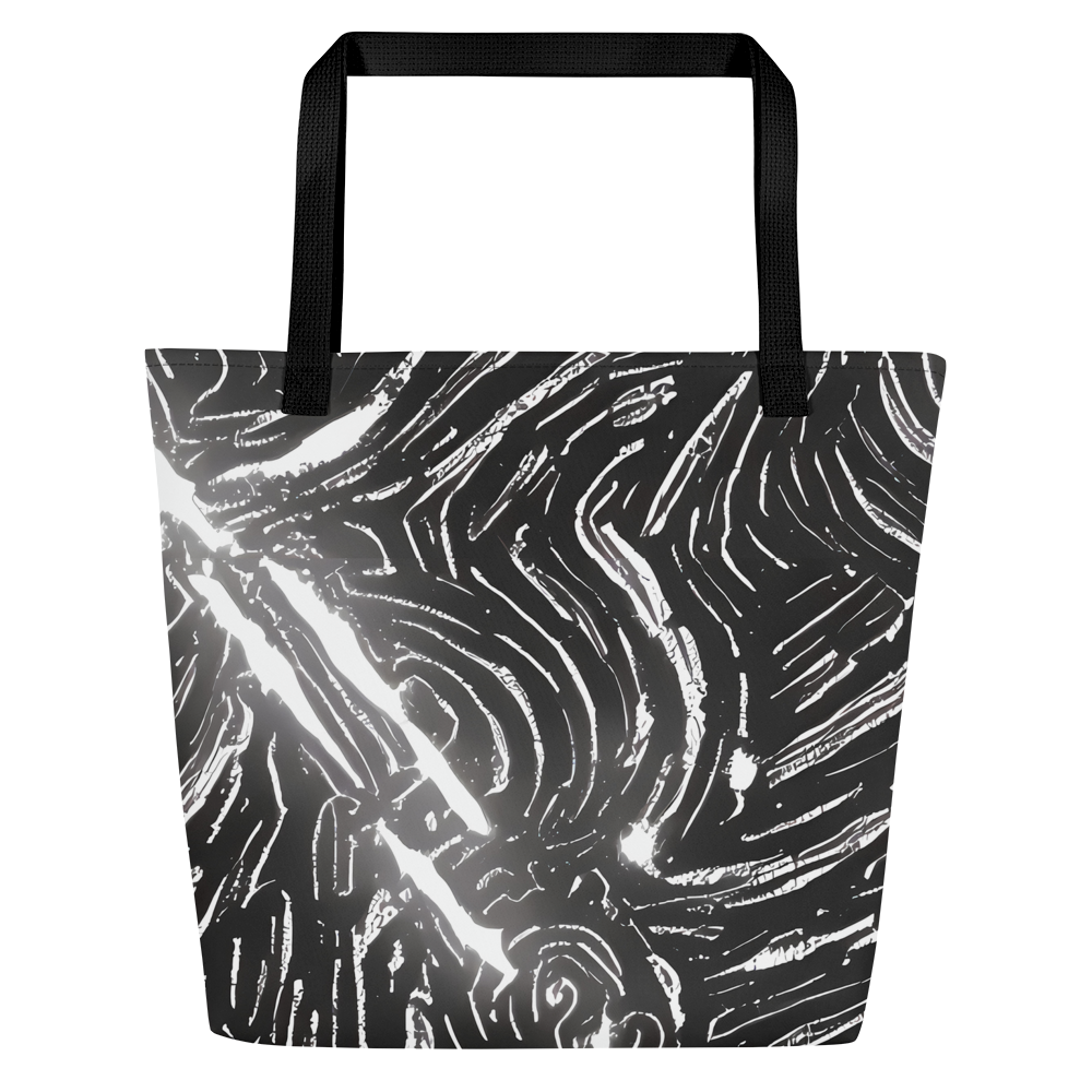 Large Tote Bag w/ Pocket - Silver Swirl
