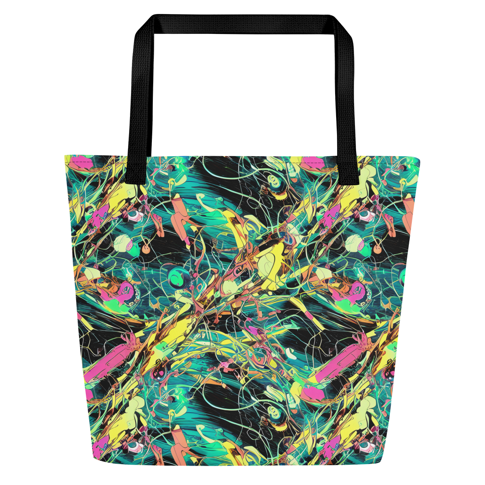 Large Tote Bag w/ Pocket - Cyborg Whirl