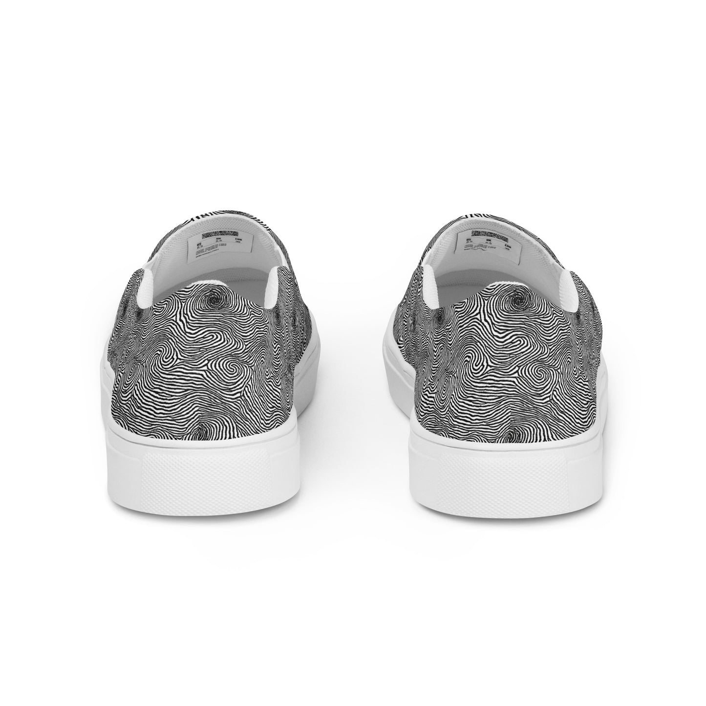 Men's Slip-On Canvas Shoes - Black And White Rhapsody