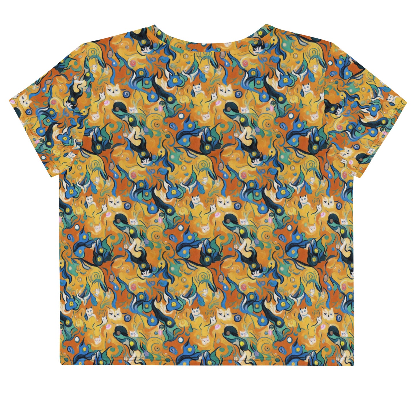 Women's Crop Tee - Whimsical Feline Dance