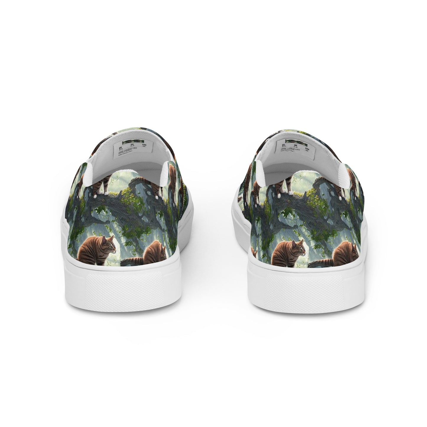 Men's Slip-On Canvas Shoes - Whiskered Enigma