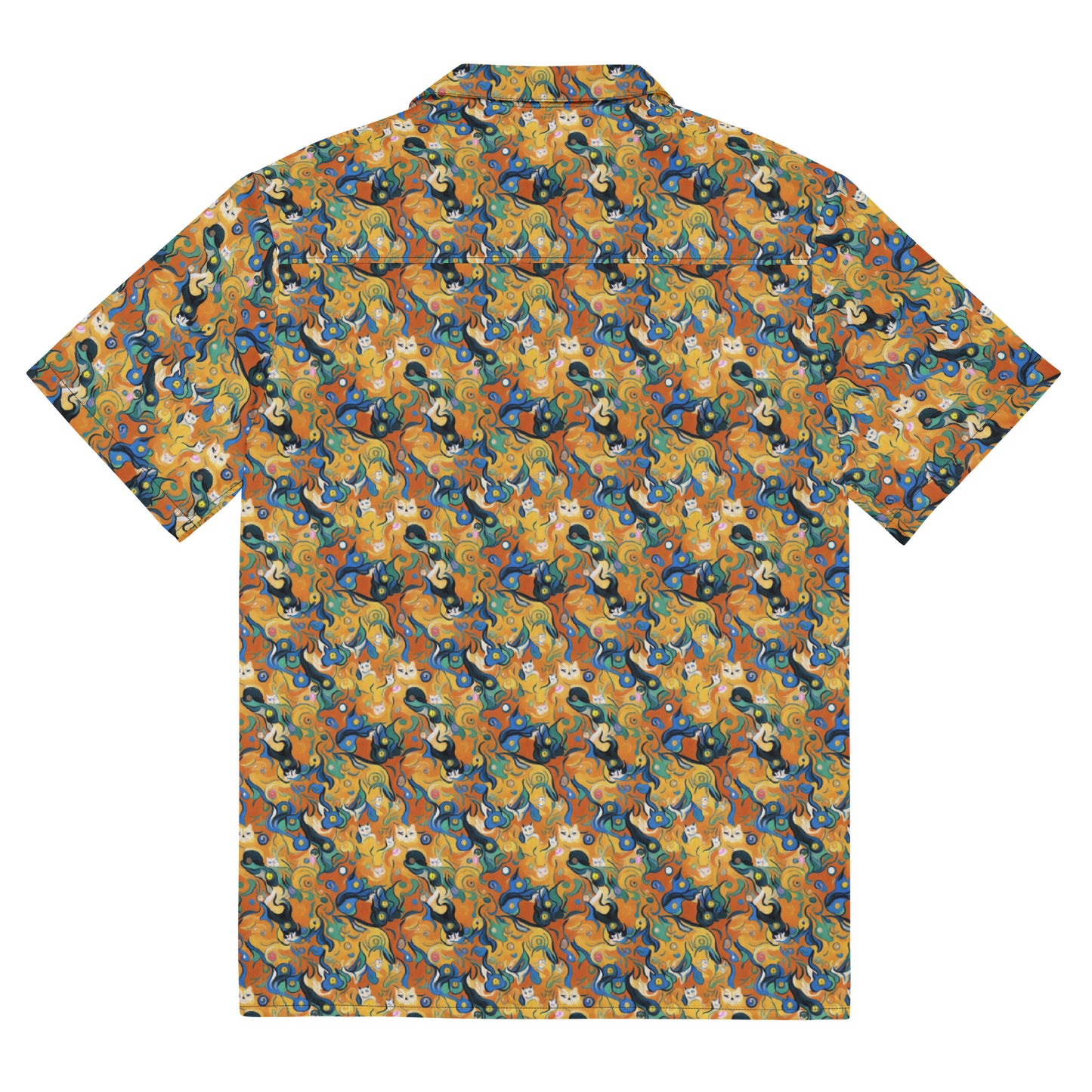 Button Shirt - Whimsical Feline Dance