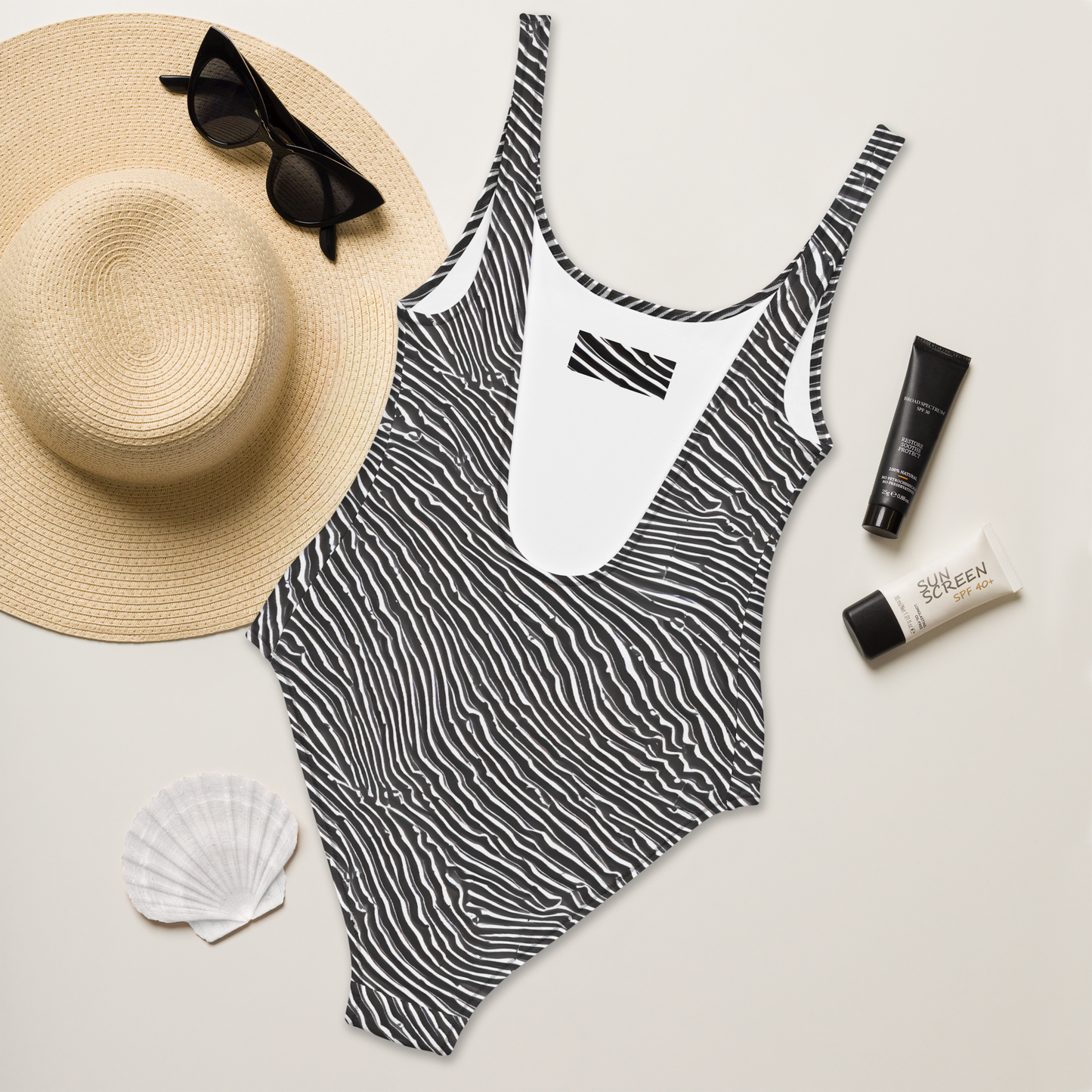 One-Piece Swimsuit - Hypnotic Waves
