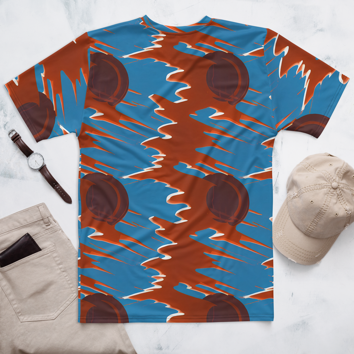 Men's Crew Neck T-Shirt - Desert Vortex