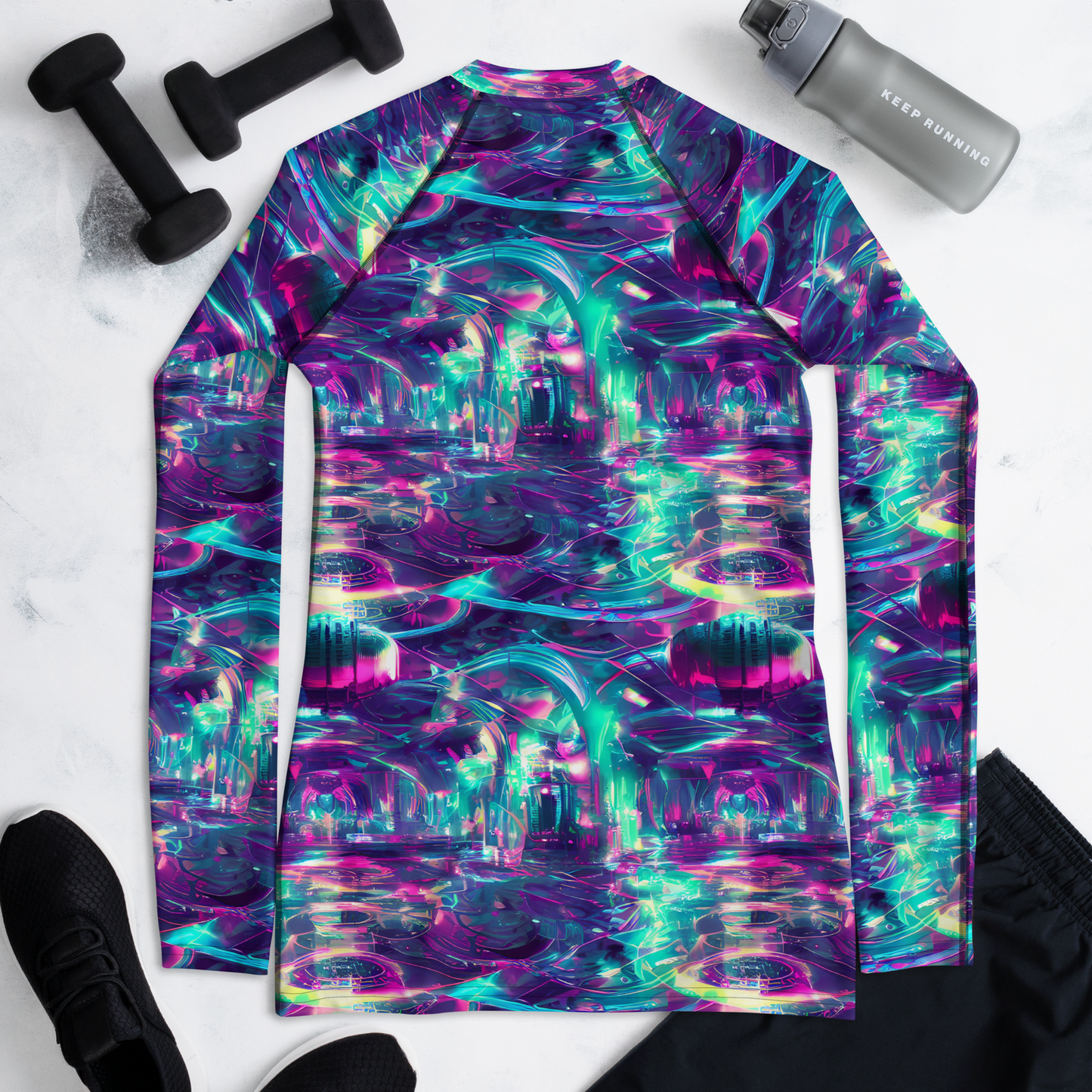 Women's Rash Guard - Synthwave Surge