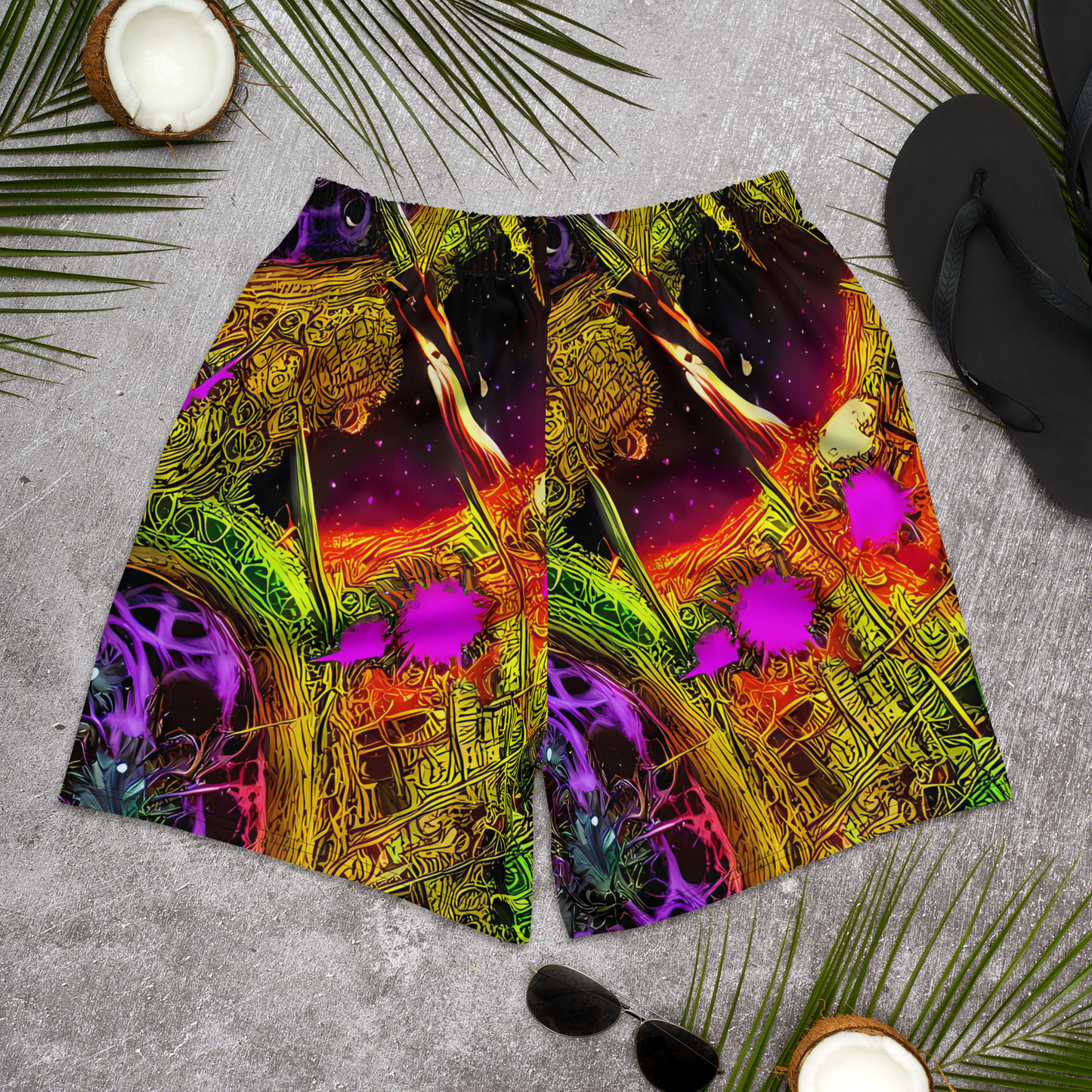 Men's Athletic Shorts - Neon Glyphworks