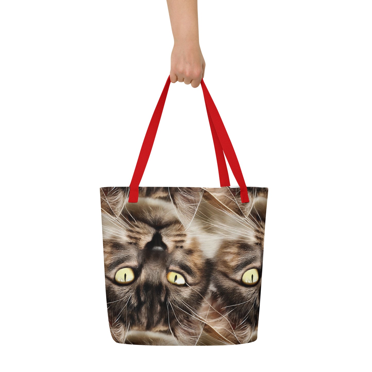 Large Tote Bag w/ Pocket - Feline Reverie