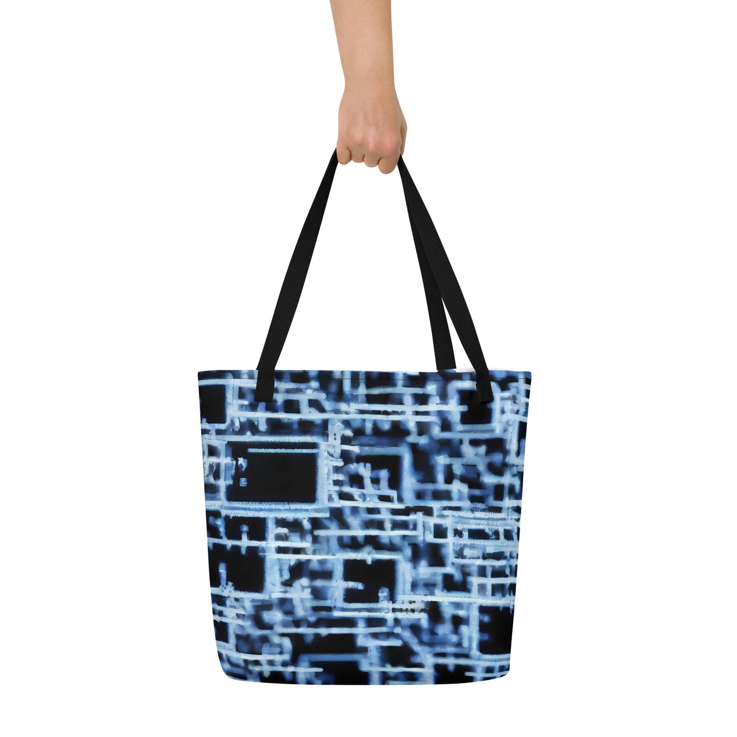 Large Tote Bag w/ Pocket - Circuit Frost