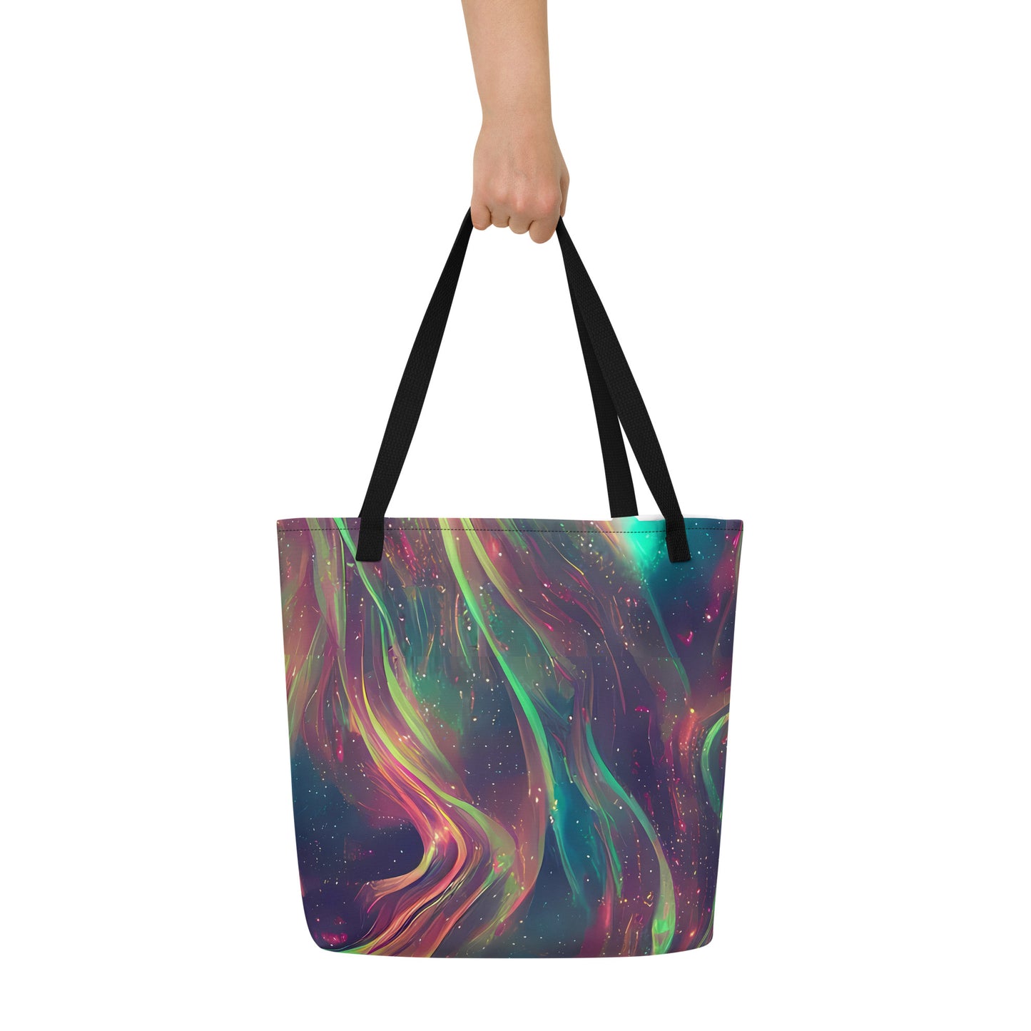 Large Tote Bag w/ Pocket - Temple Wave