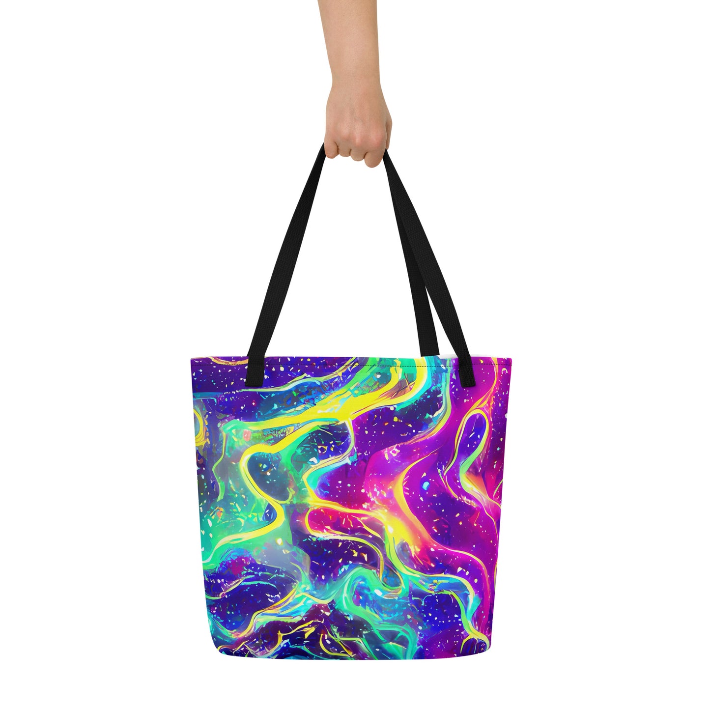Large Tote Bag w/ Pocket - Liquid Light Show