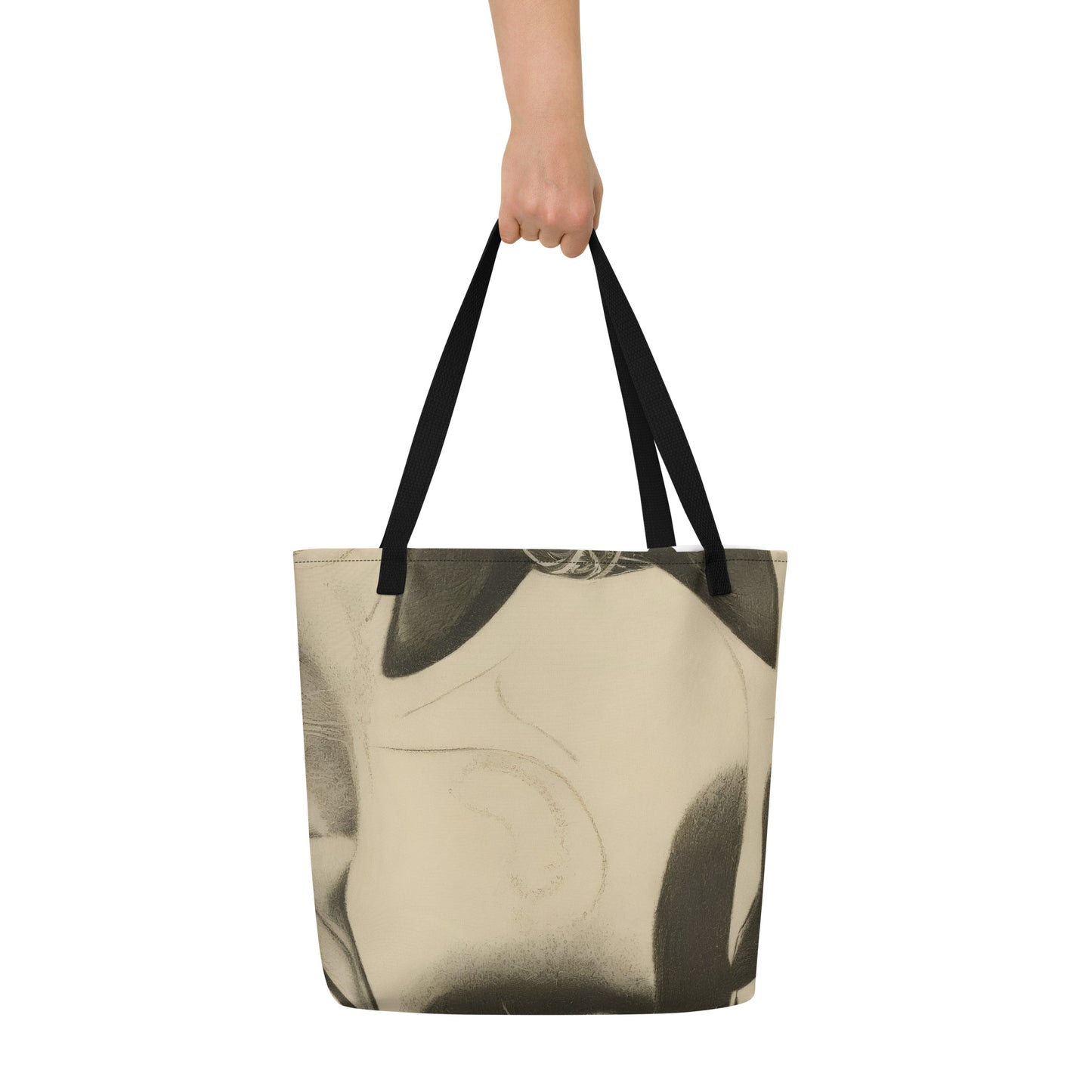 Large Tote Bag w/ Pocket - Feline Symphony