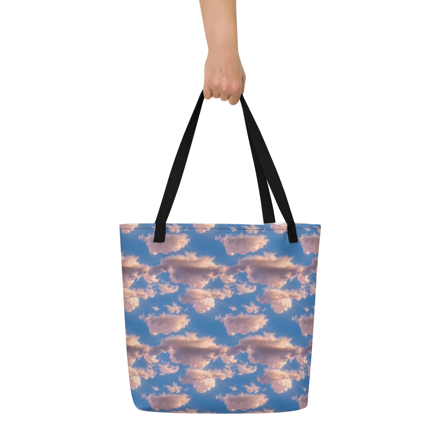 Large Tote Bag w/ Pocket - Cotton Candy Skies