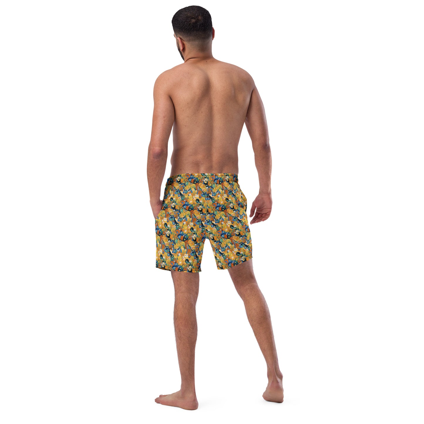 Swim Trunks - Whimsical Feline Dance