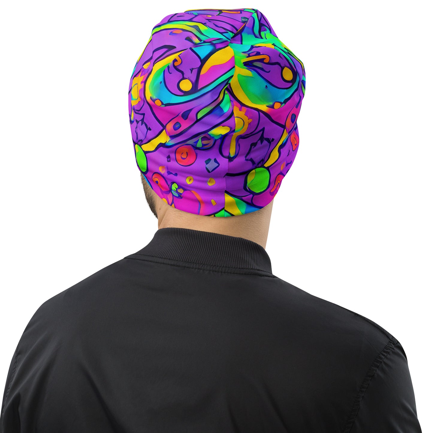 Beanie - Neon Galaxy Whirl