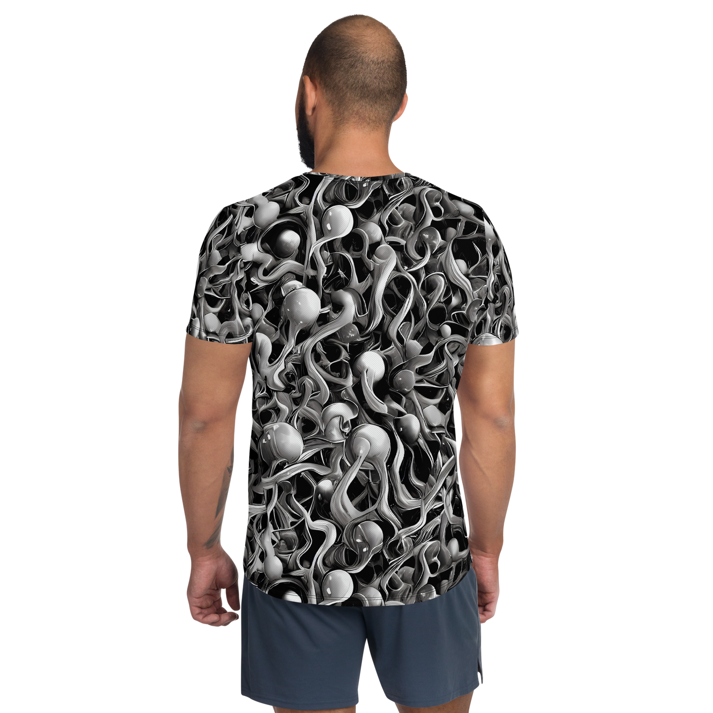 Men's Athletic T-Shirt - Fluid Monochrome