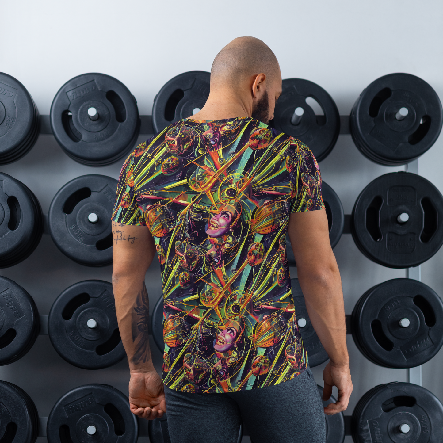 Men's Athletic T-Shirt - Psychedelic Deep Space