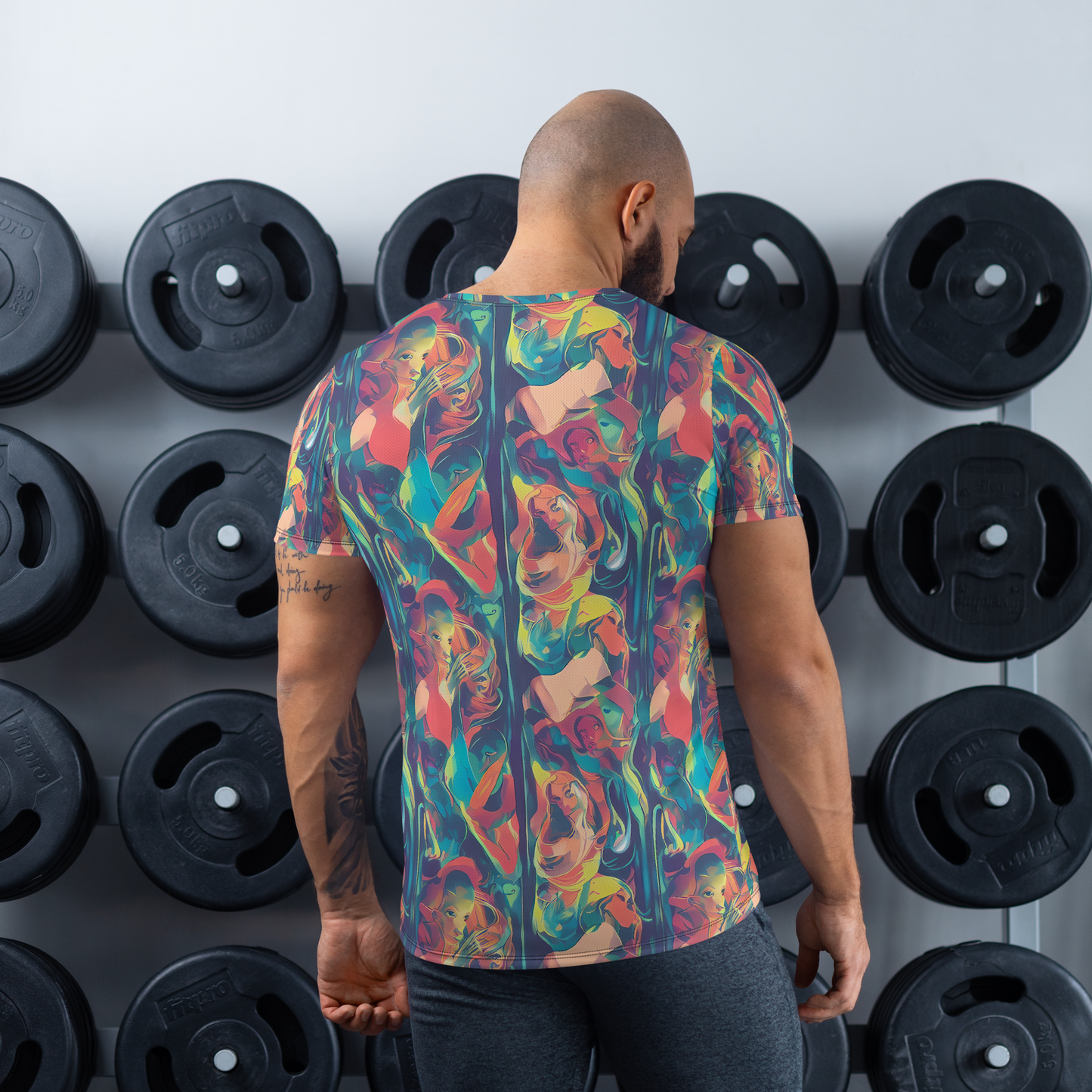 Men's Athletic T-Shirt - Neon Aurora