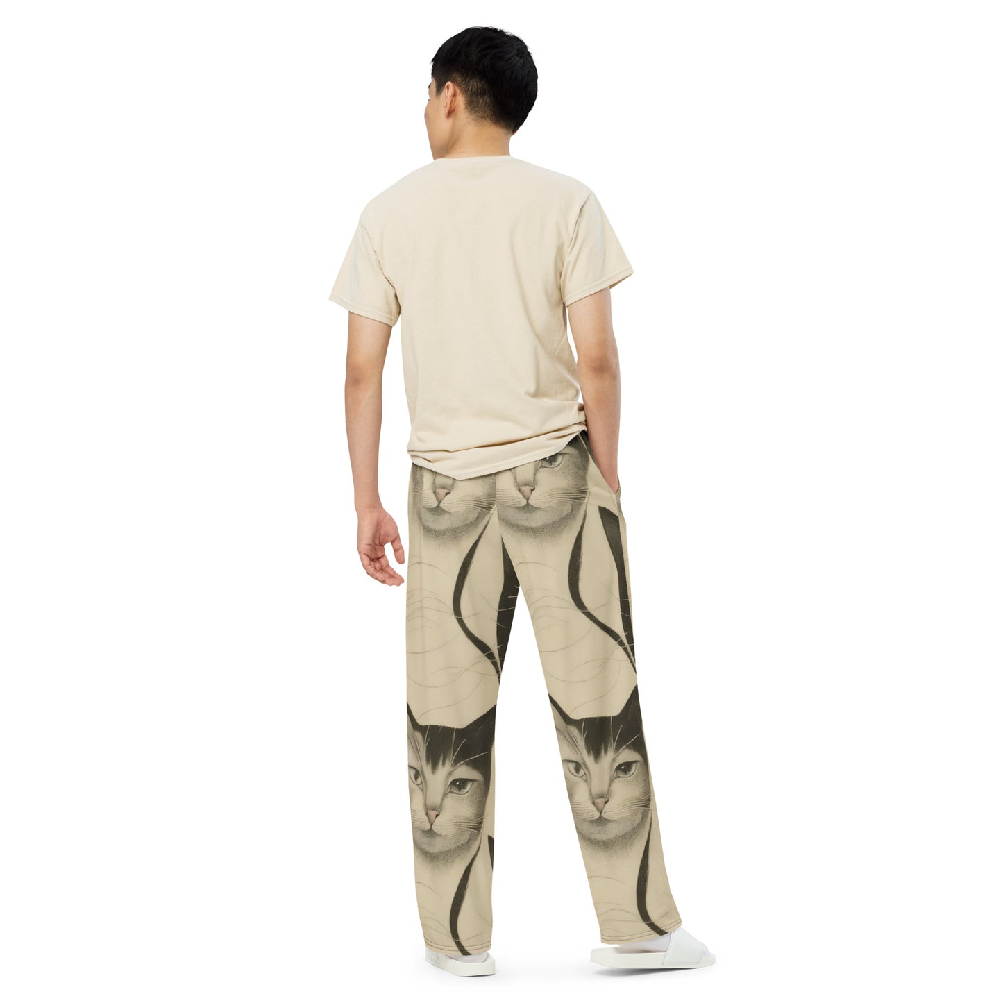 Wide-Leg Pants - Feline Symphony