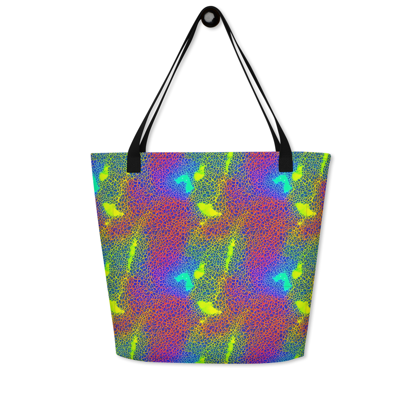 Large Tote Bag w/ Pocket - Prismatic Web
