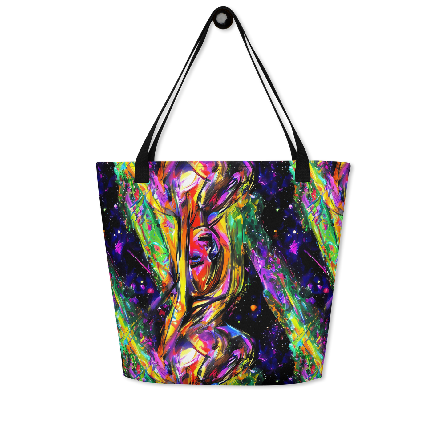 Large Tote Bag w/ Pocket - Galactic Flamenco