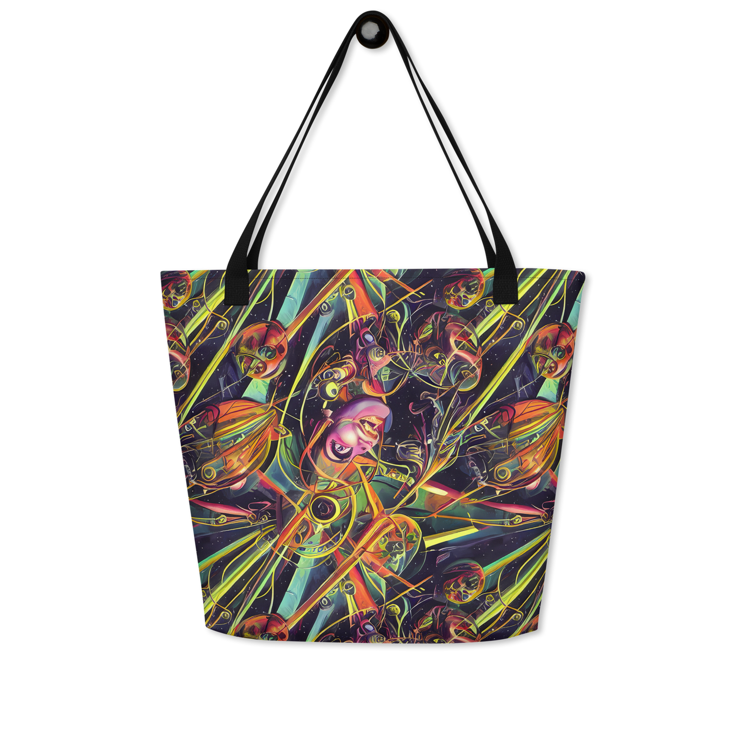 Large Tote Bag w/ Pocket - Psychedelic Deep Space