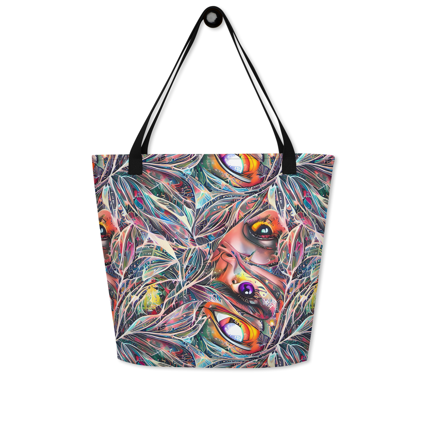 Large Tote Bag w/ Pocket - Prismatic Reverie