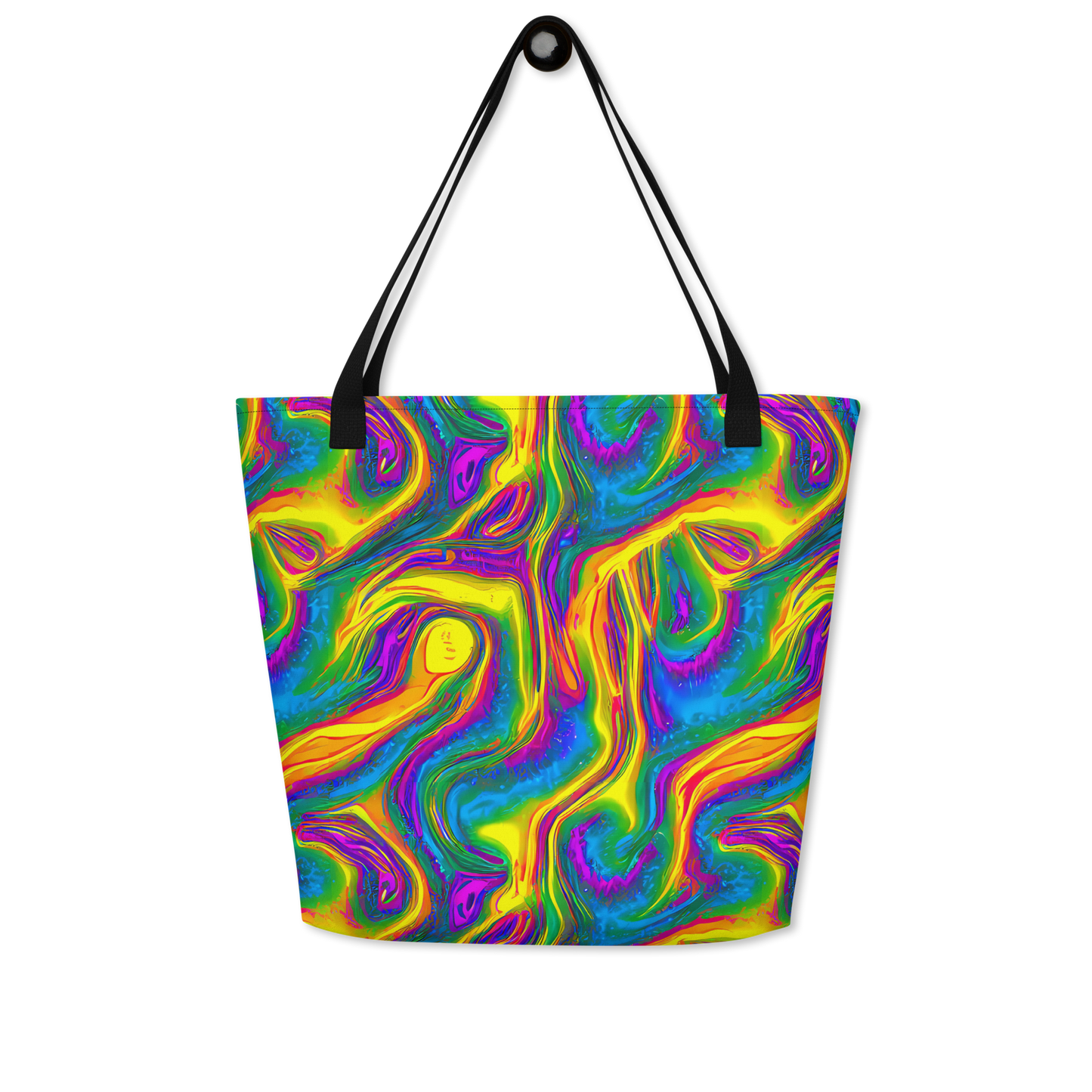 Large Tote Bag w/ Pocket - Electric Aurora