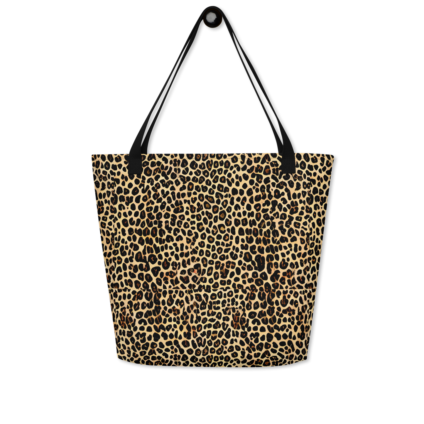 Large Tote Bag w/ Pocket - Cheetah Mosaic