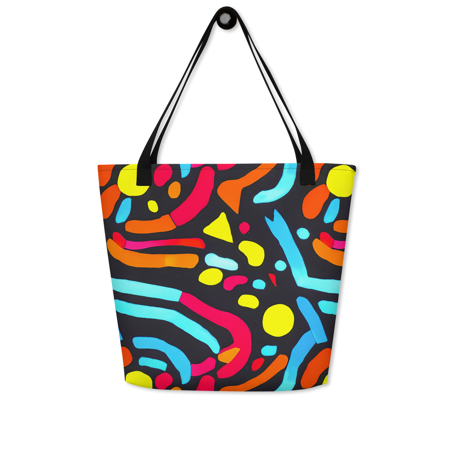 Large Tote Bag w/ Pocket - Midnight Stream
