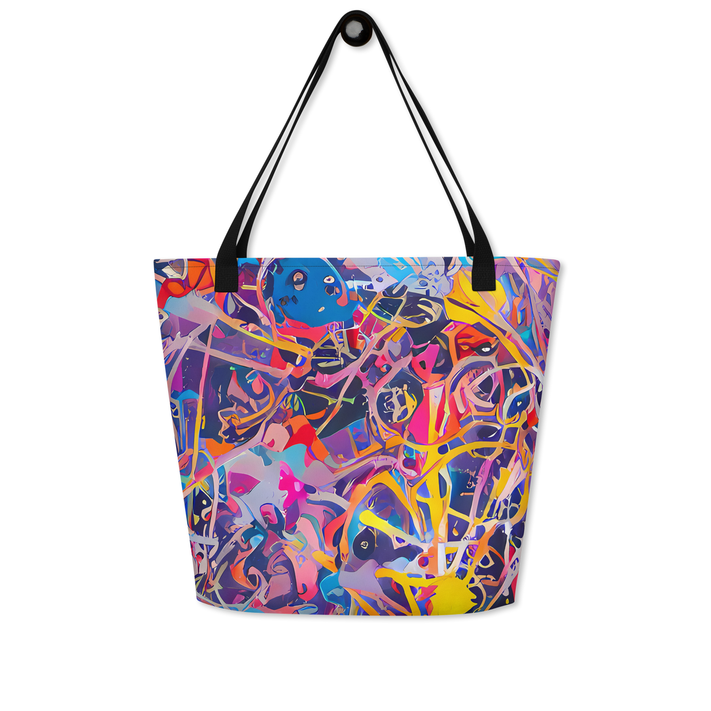 Large Tote Bag w/ Pocket - Vibrant Fusion