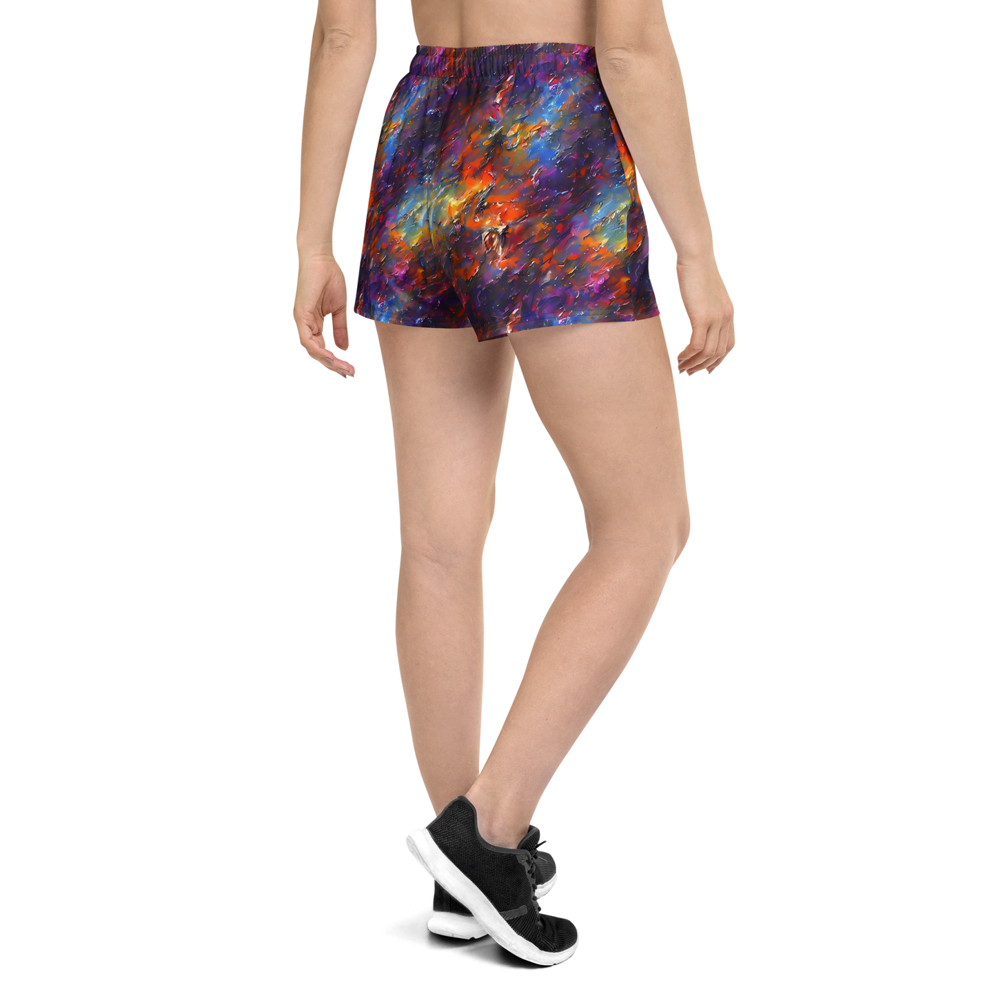 Women’s Athletic Shorts - Auroral Ripples
