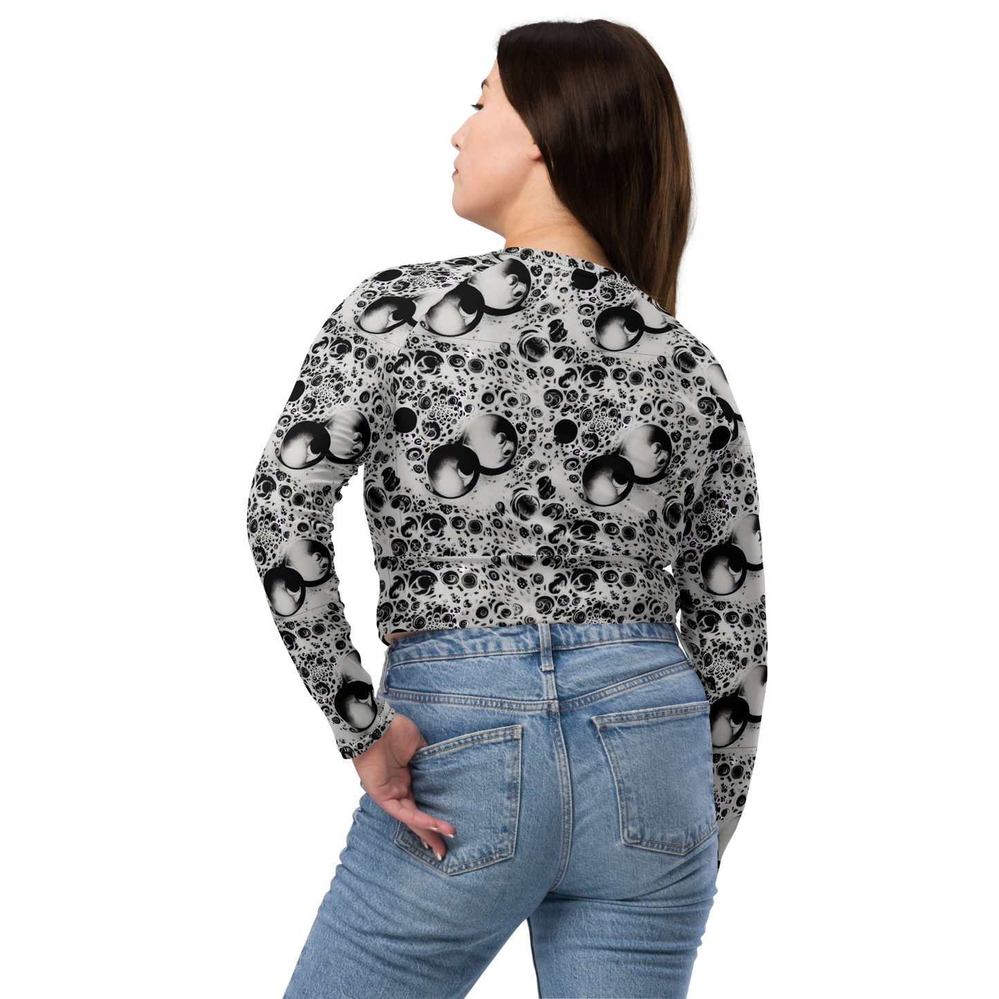 Long Sleeve Crop Top - Crater Swirl