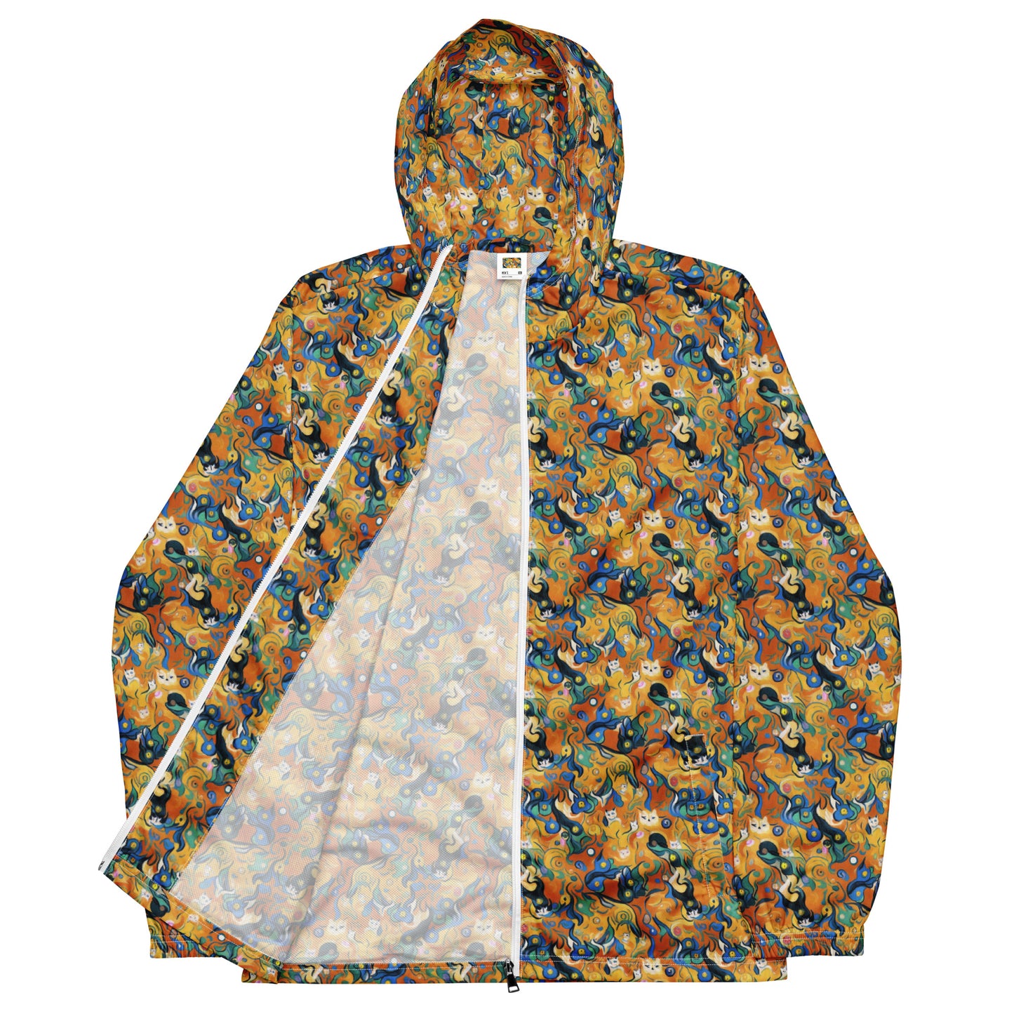 Men's Windbreaker - Whimsical Feline Dance