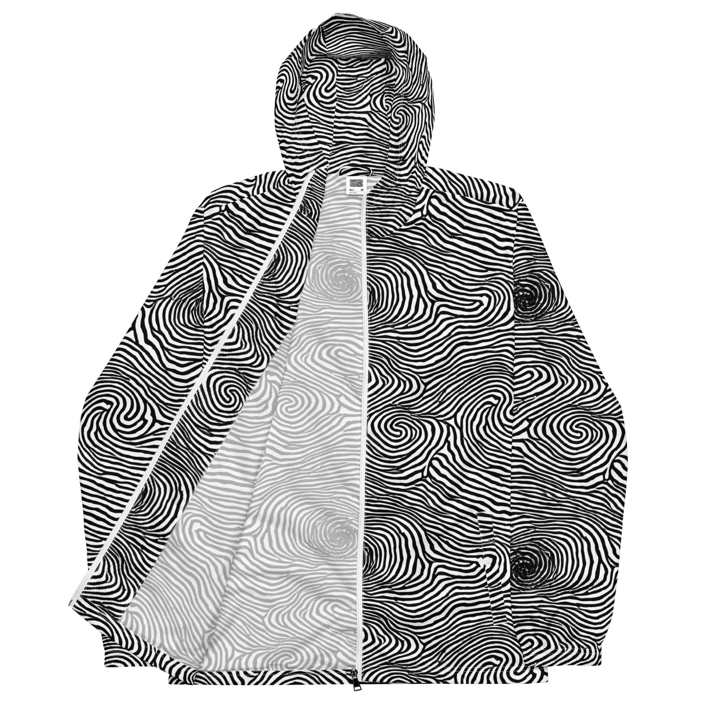 Men's Windbreaker - Black And White Rhapsody