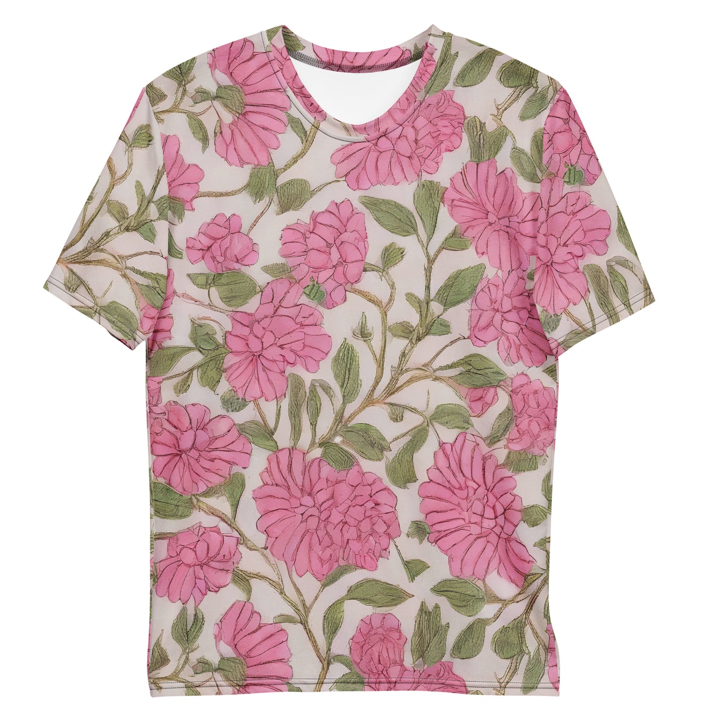 Men's Crew Neck T-Shirt - Blossom Symphony