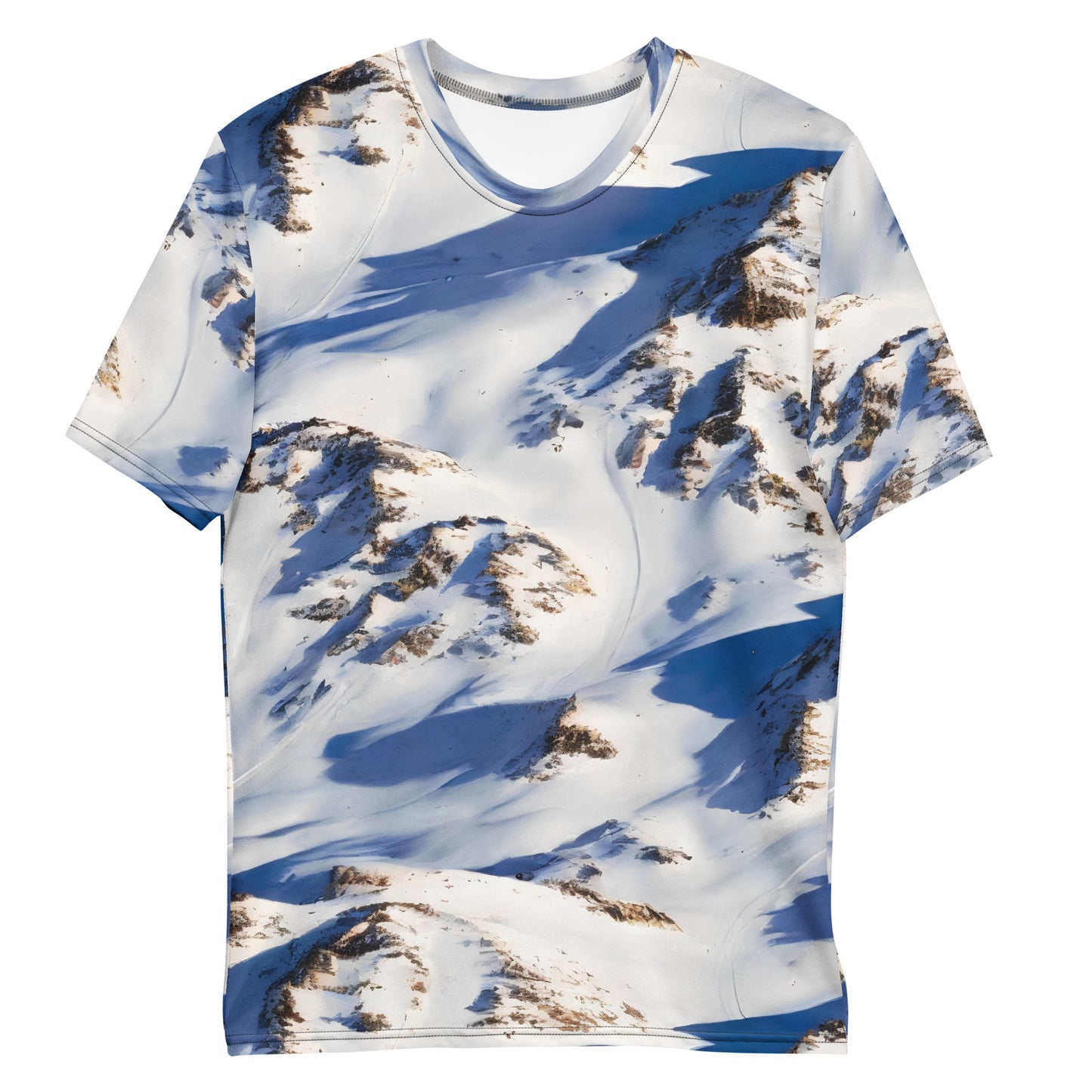 Men's Crew Neck T-Shirt - Snowlit Peaks