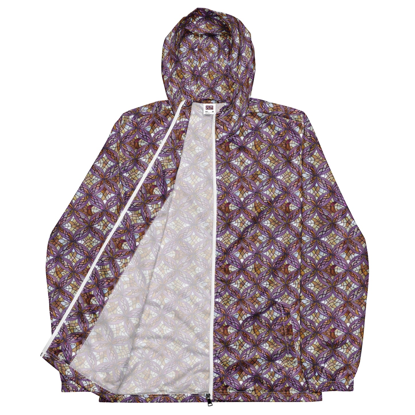 Men's Windbreaker - Stained Glass Whirl