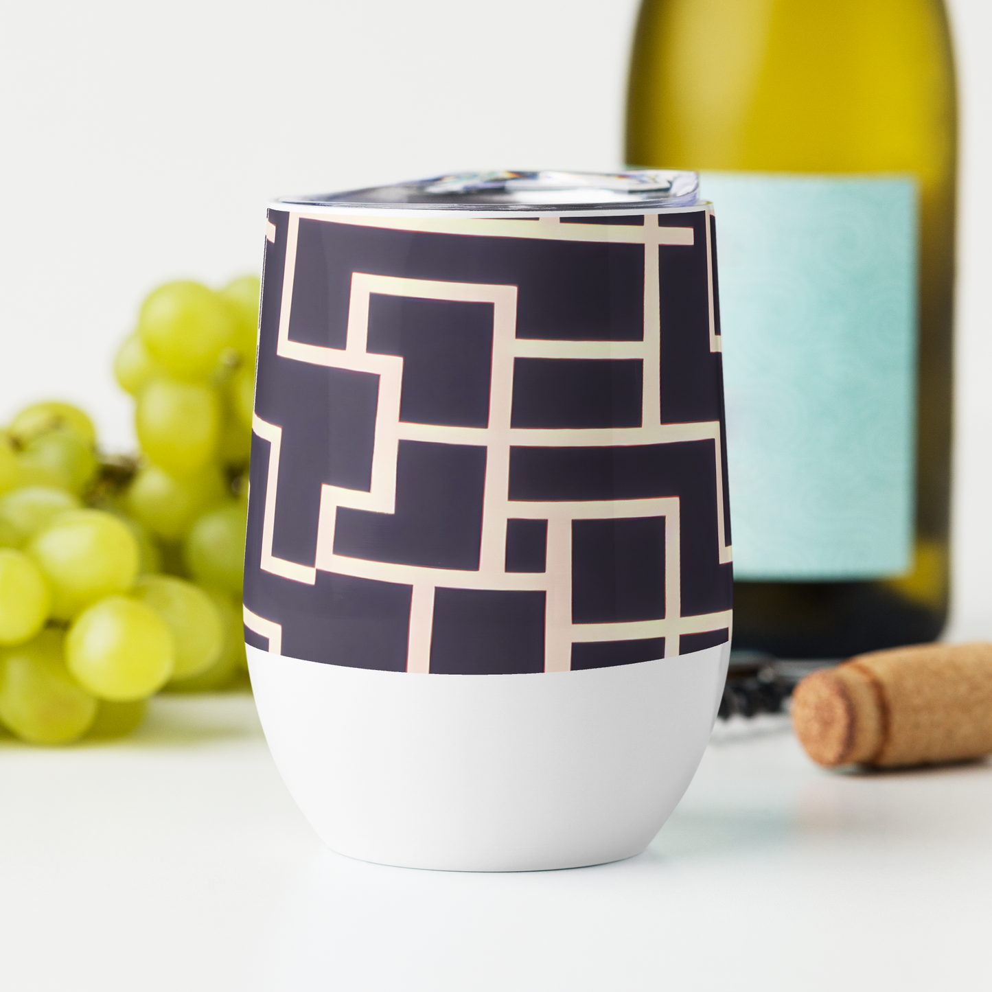 Wine Tumbler - Gilded Gridlock