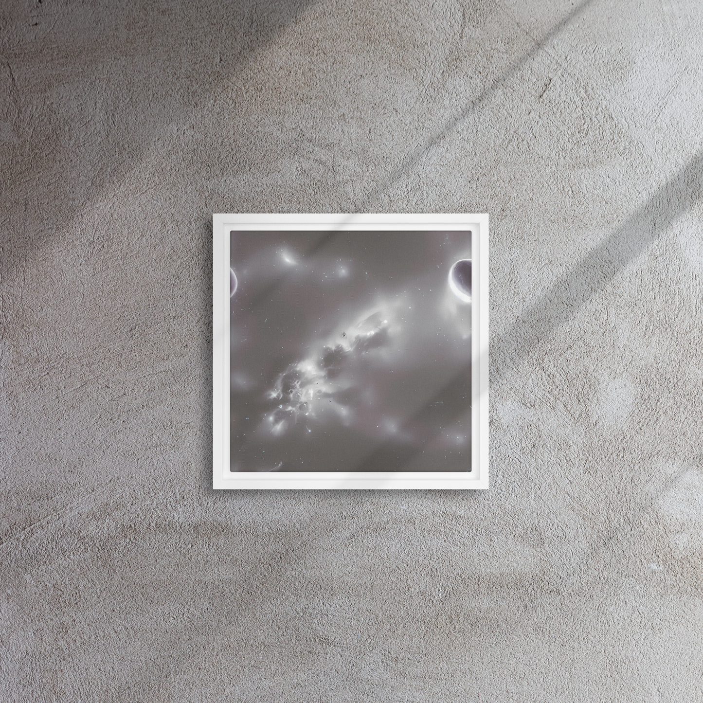 Framed Canvas - Silver Nebula