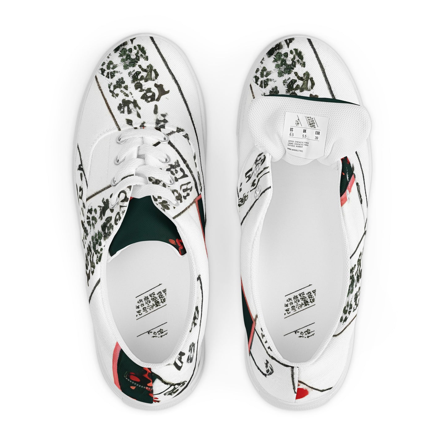 Men's Lace-Up Canvas Shoes - Crimson Chronicles