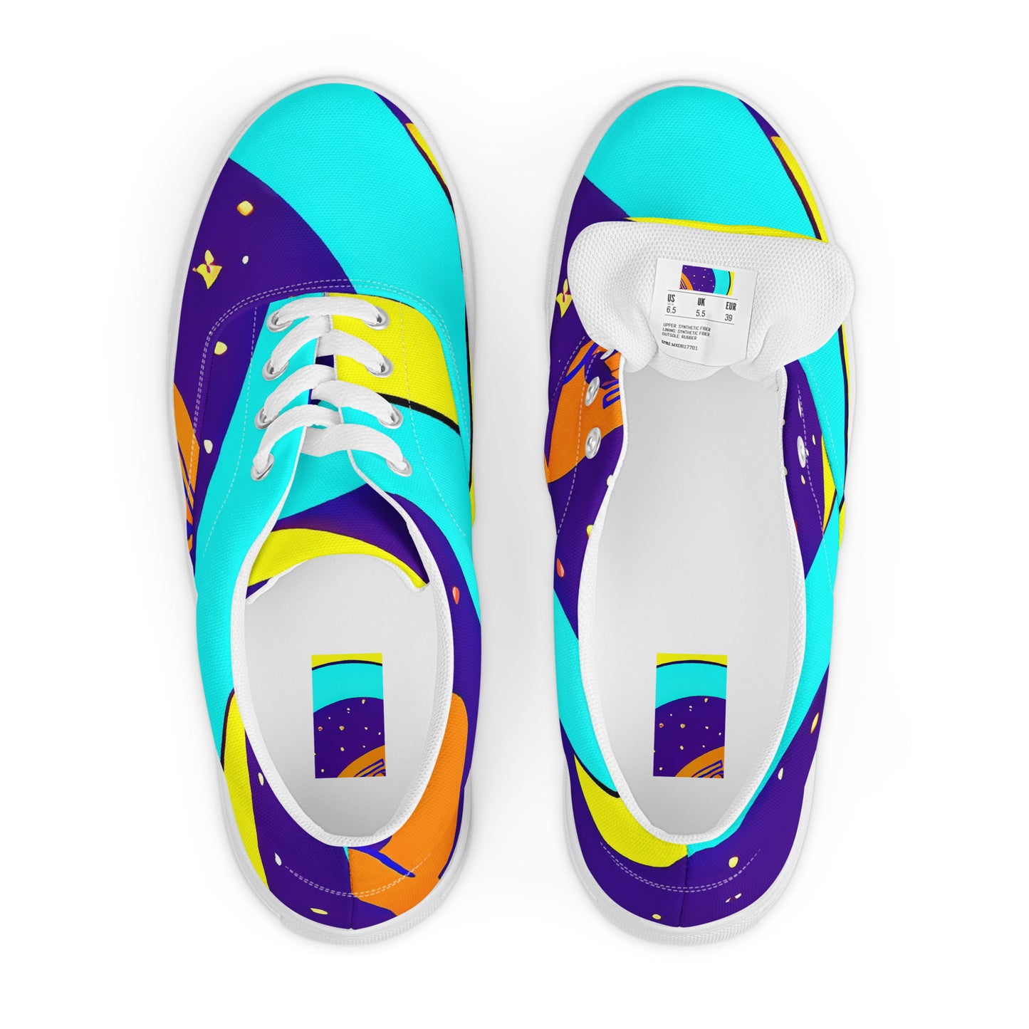 Women's Lace-Up Canvas Shoes - Stellar Swirl