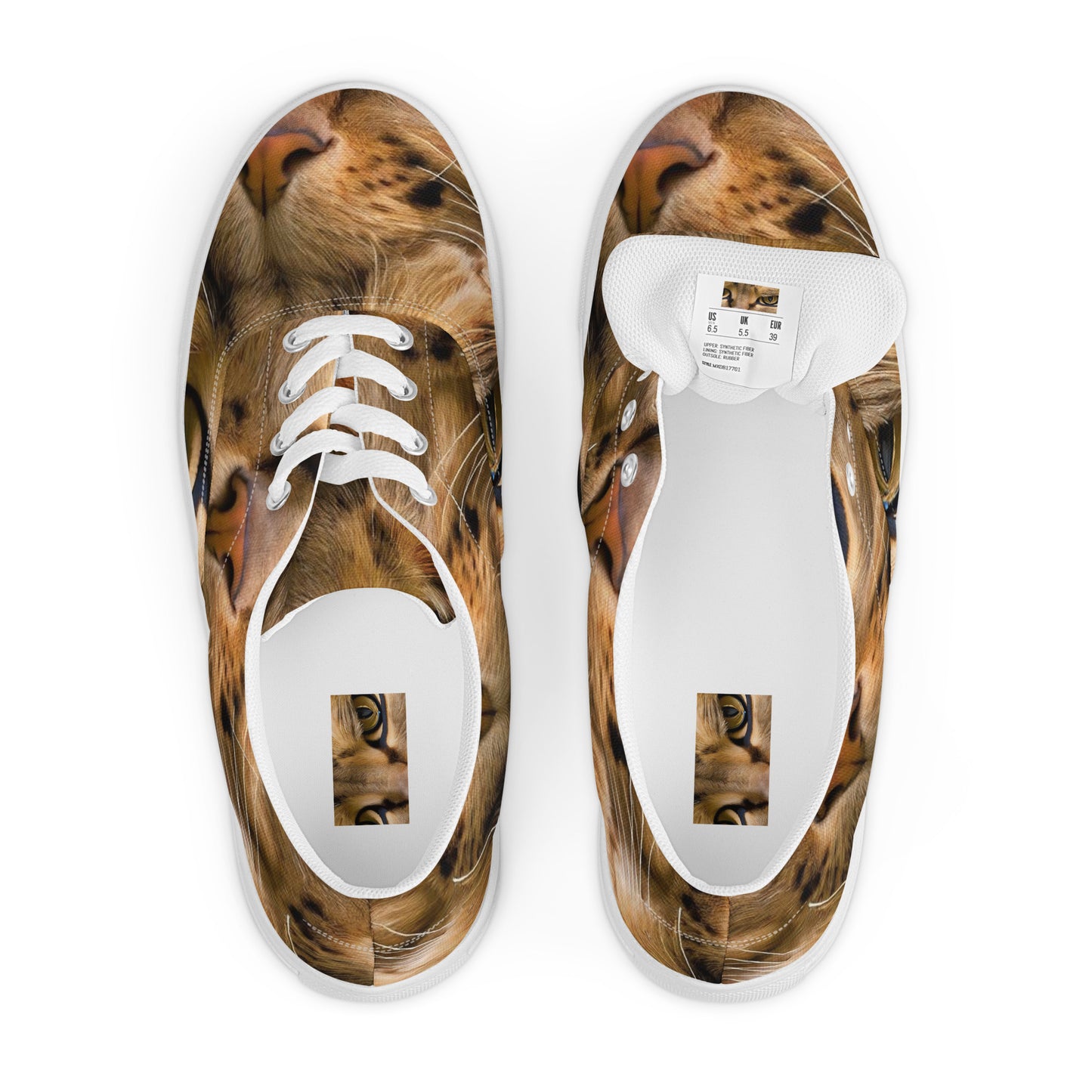 Men's Lace-Up Canvas Shoes - Feline Whisper