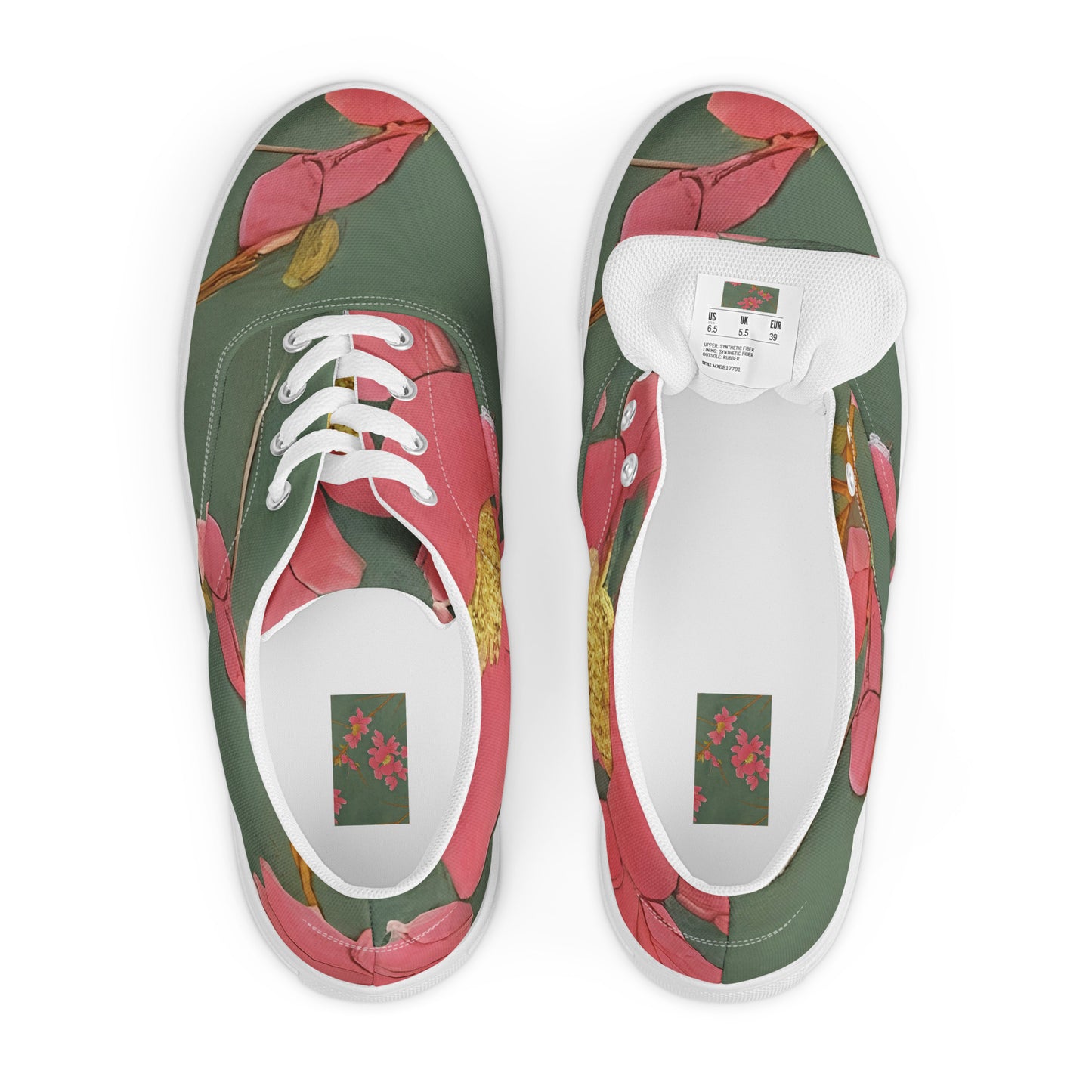 Women's Lace-Up Canvas Shoes - Petal Symphony