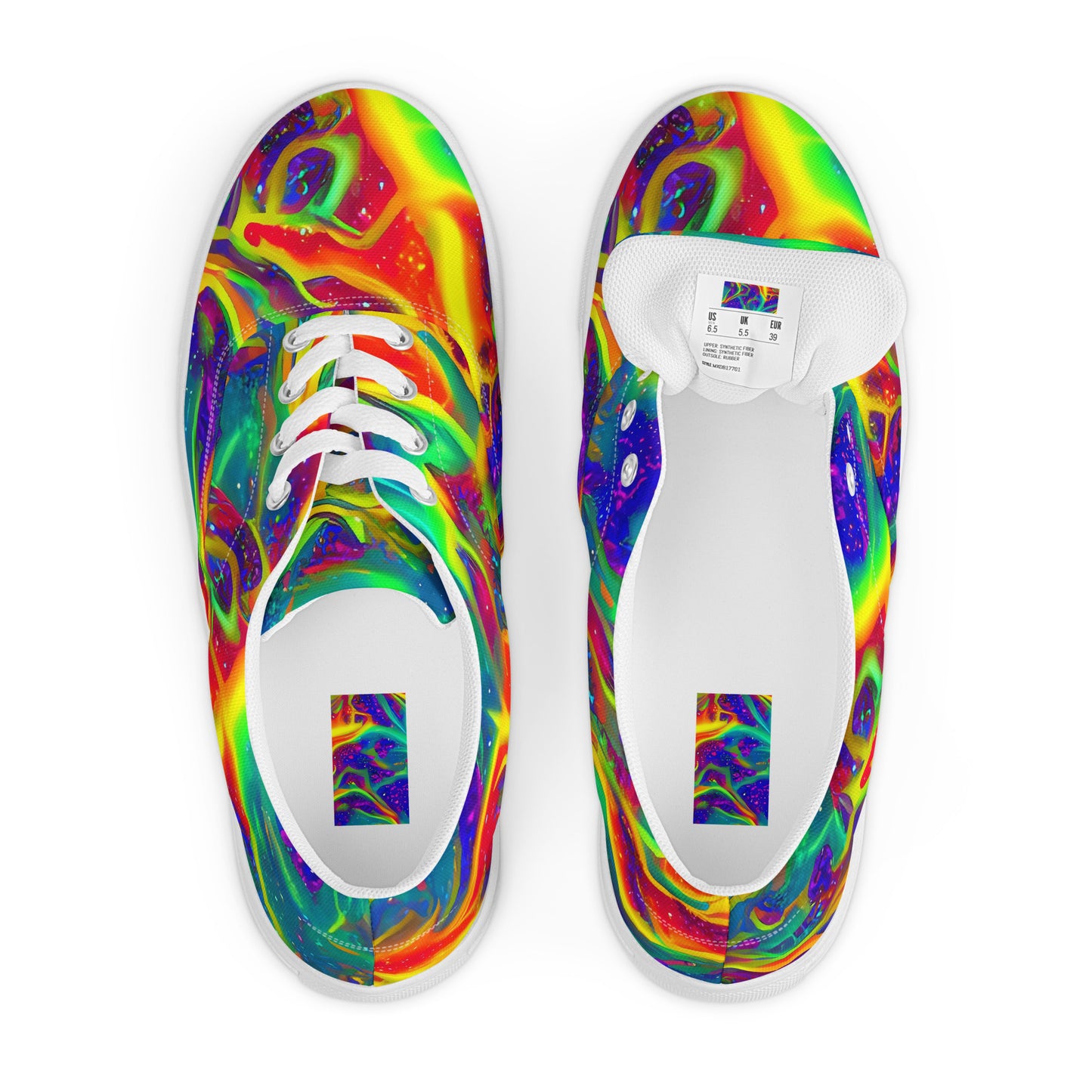 Women's Lace-Up Canvas Shoes - Nebula Symphony