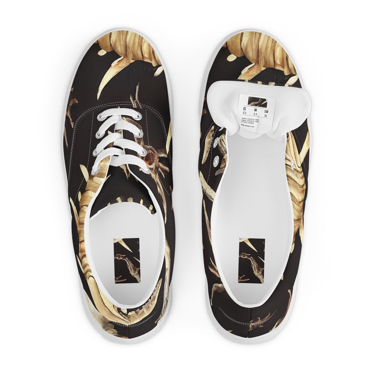 Women's Lace-Up Canvas Shoes - Fossil Fantasia