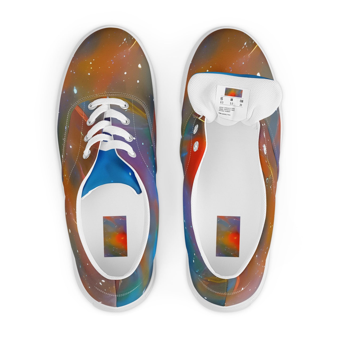 Women's Lace-Up Canvas Shoes - Painterly Void