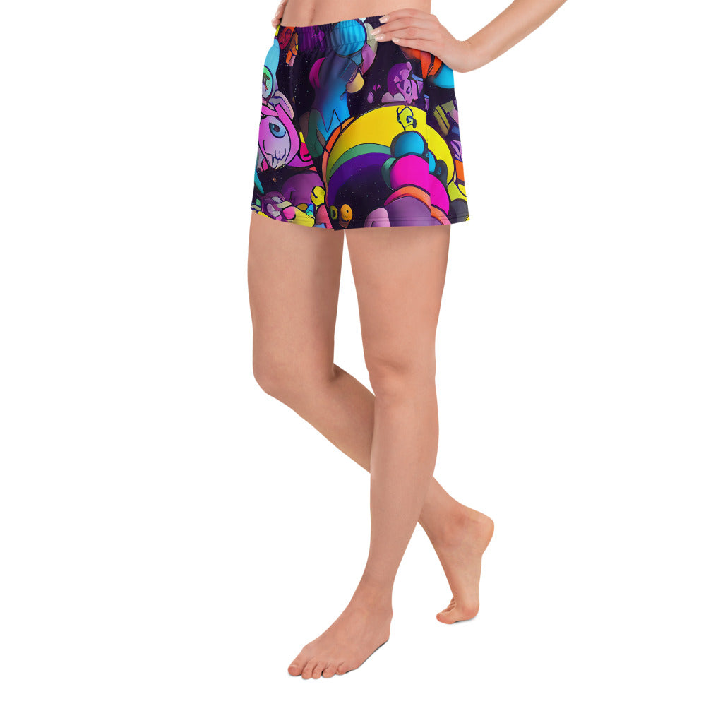 Women’s Athletic Shorts - Galactic Playground