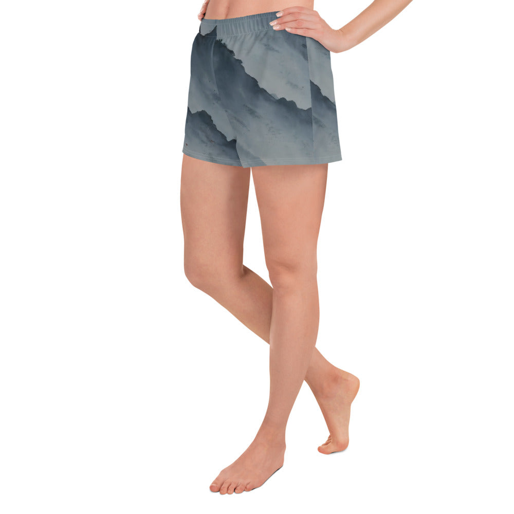 Women’s Athletic Shorts - Misty Mountain Harmony