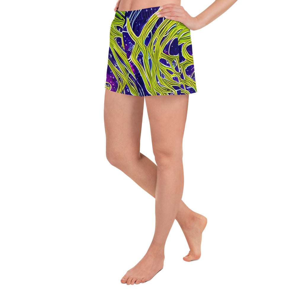 Women’s Athletic Shorts - Celestial Scribbles