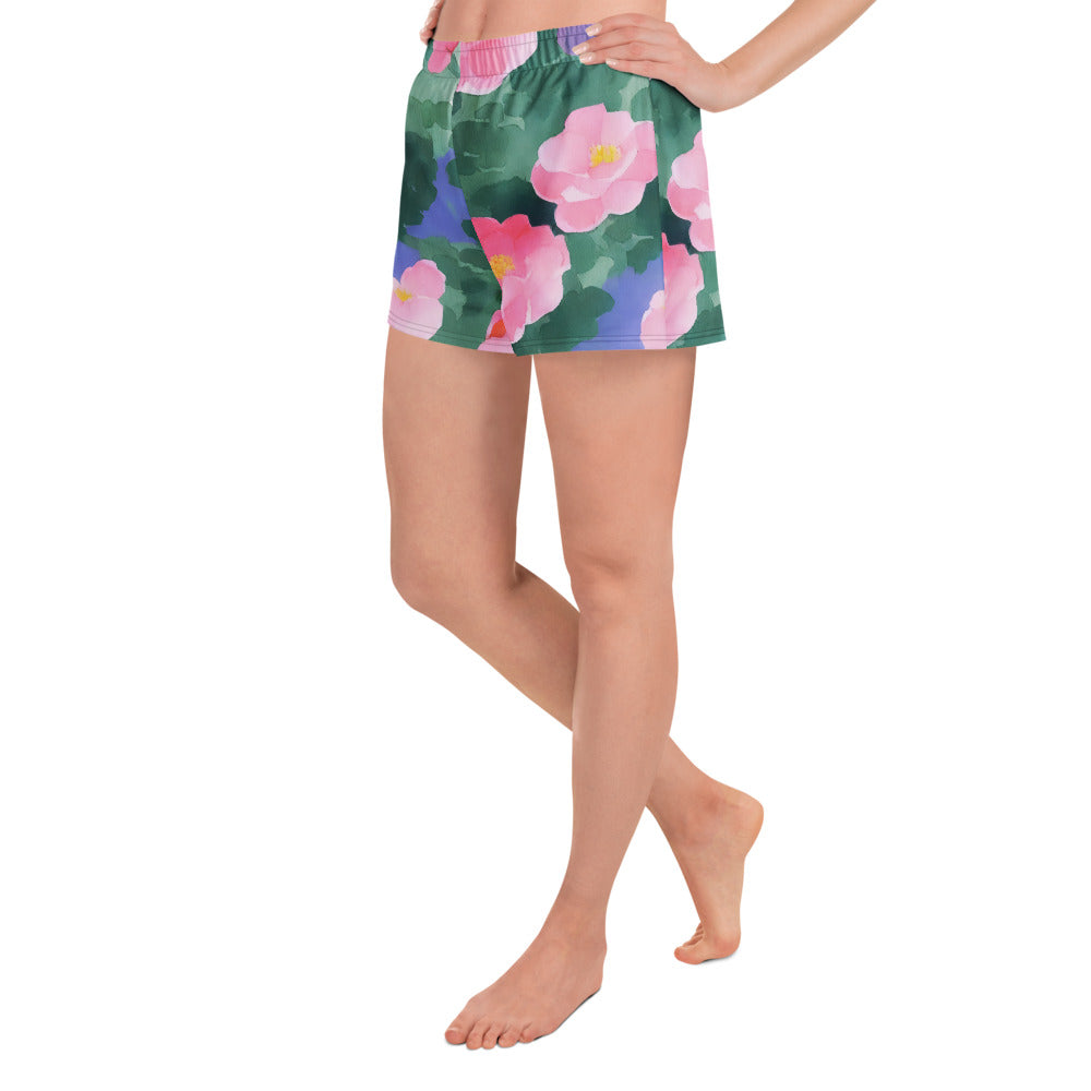 Women’s Athletic Shorts - Pink Blossom Serenade